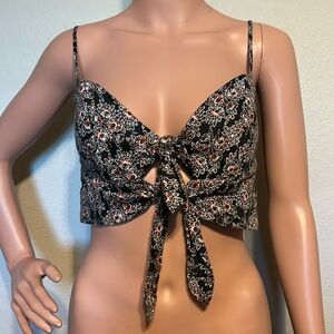 Karina Grimaldi Tie Front Crop Top